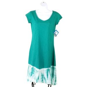 Columbia Daisy Fields Green White Tie Dye Effect Swim Cover Up Dress Womens XS
